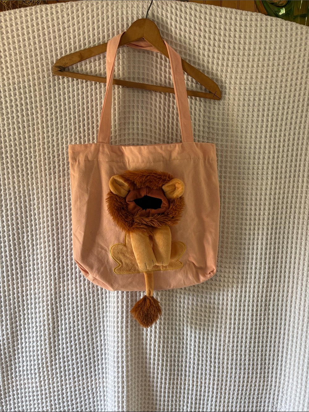 🐾 PET TOTE ! 🛑 Lion Plush Tote Bag. The face shows